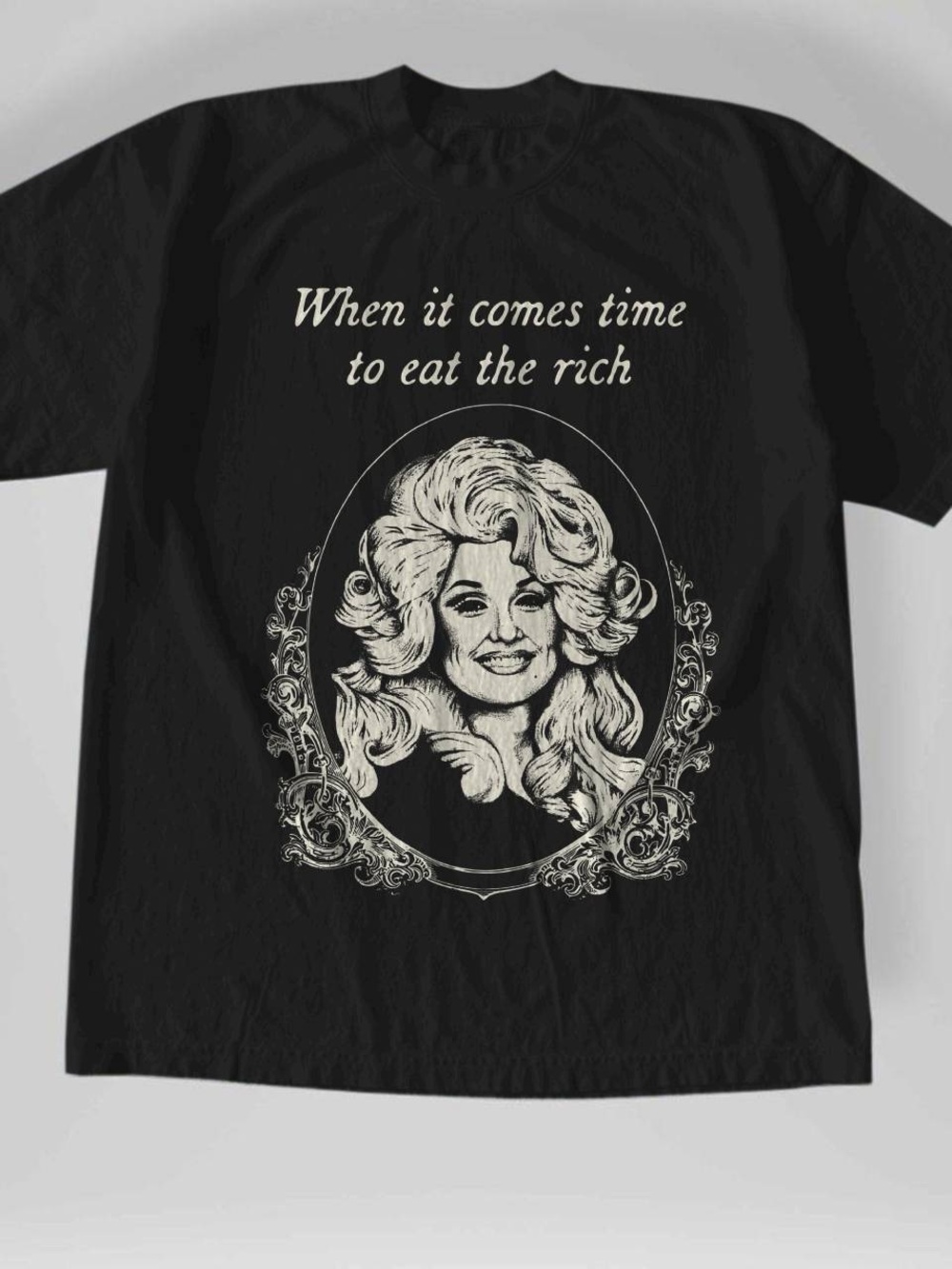 Gildan Black Tee with Dolly Parton and Slogan
